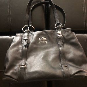 Coach black butter leather handbag- like new!